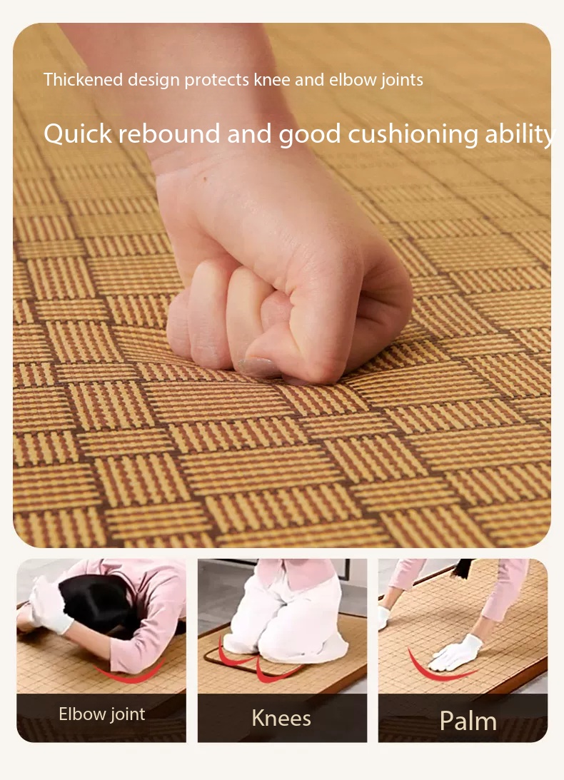 Thick Yoga Mat - Büyük Kaymaz Doğal Rattan Örgülü Meditasyon