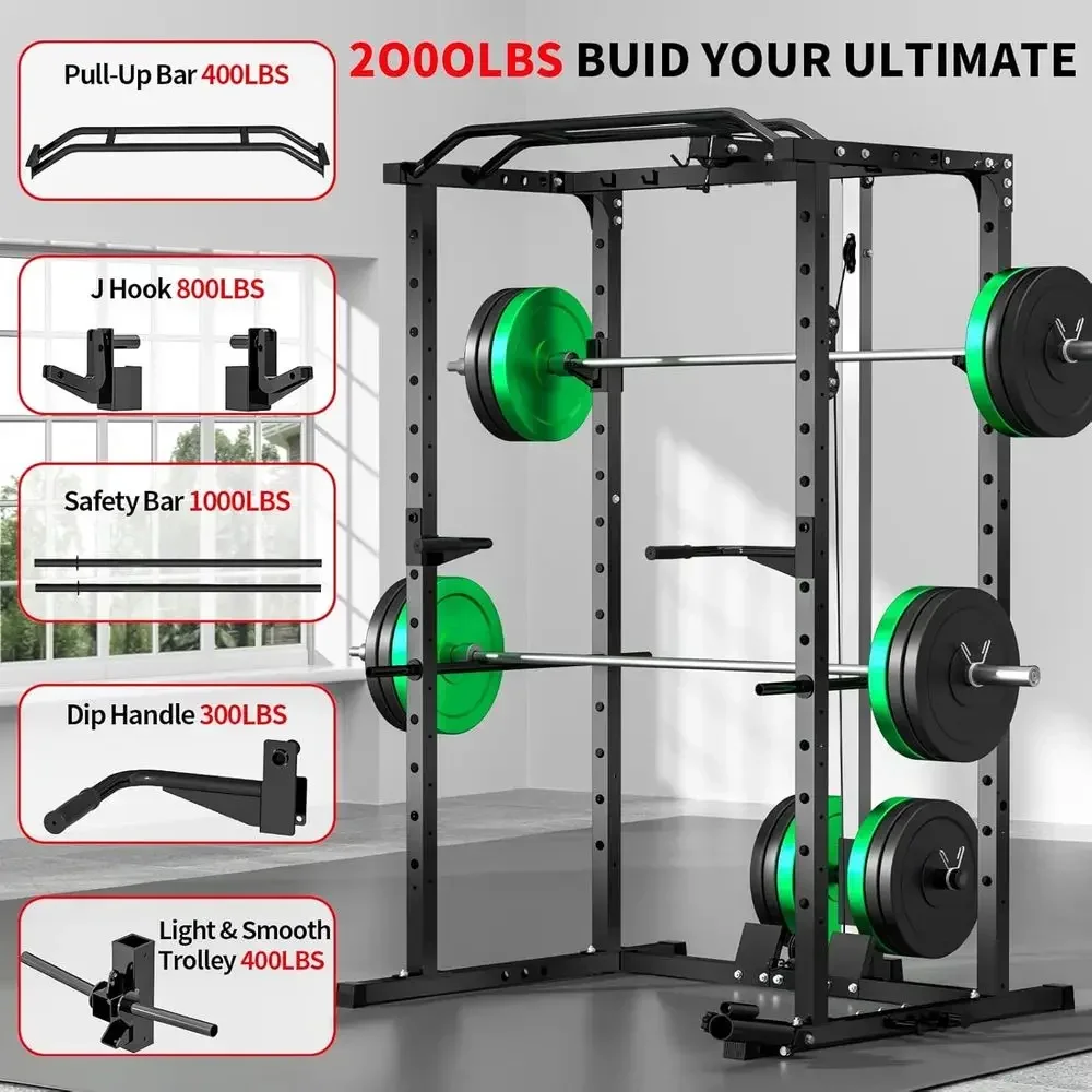 2000LBS Kapasiteli Power Rack, - Lat Pulldown Bar incelemesi ve fiyatı