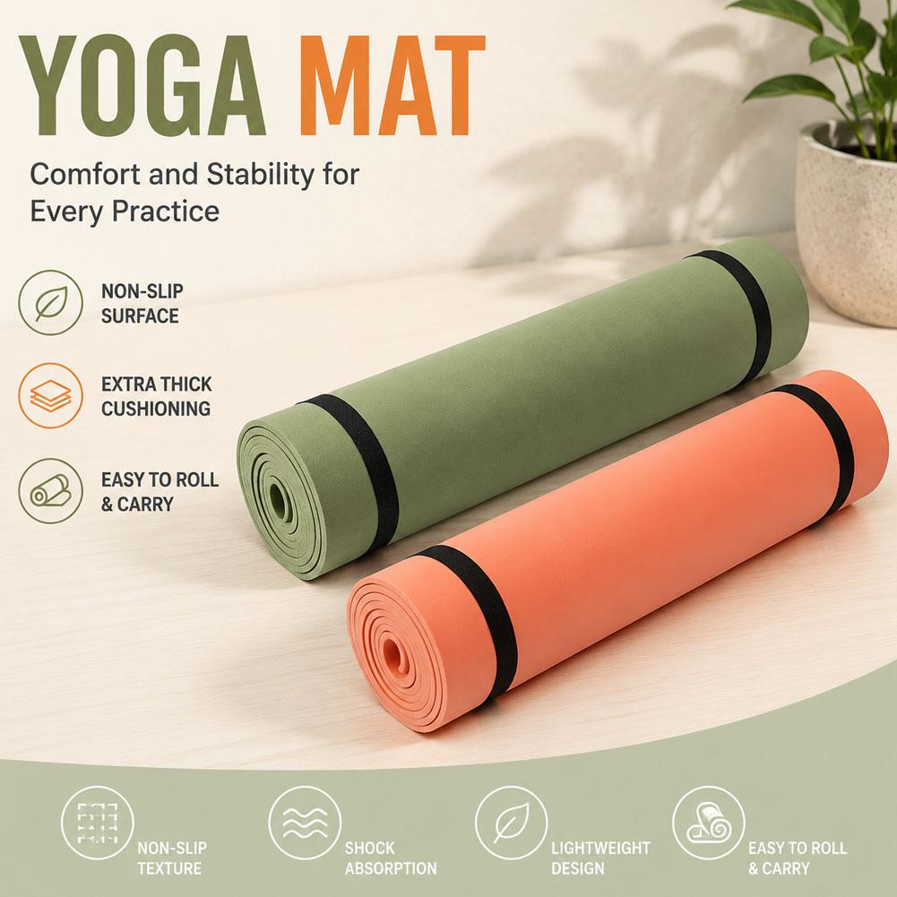 1/2 adet kalın Yoga Mat kaymaz - Thick Yoga Mat incelemesi ve fiyatı